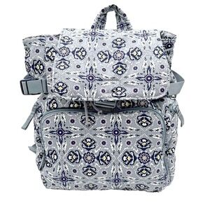 Vera Bradley Women's Cotton Utility Backpack Plaza Tile - Recycled Cotton